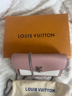 Sold- Louis Vuitton 2 Tone Pink Shoulder Pochette Clutch/Crossbody with Chain - Premium Crossbody from Ida Louise Boutique - Just $1750! Shop now at Ida Louise Boutique