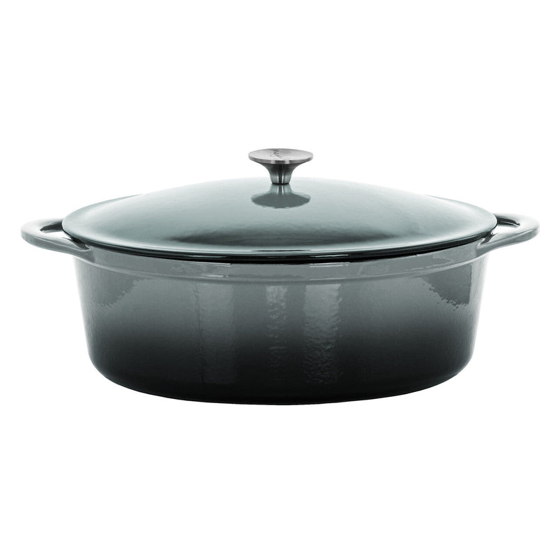 Megachef 7 Quarts Oval Enameled Cast Iron Casserole In Gray - Premium Home & Garden from Megachef - Just $122.25! Shop now at Ida Louise Boutique