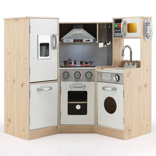 Kids Corner Wooden Kitchen Playset with Cookware Accessories - Premium Pretend Toys from Ida Louise Boutique - Just $231! Shop now at Ida Louise Boutique