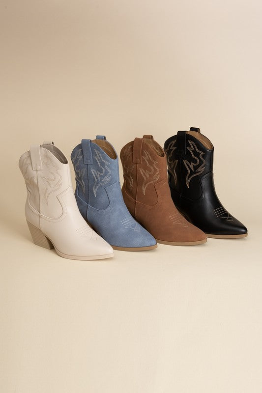 BLAZING - Western Ankle Heeled Booties - Premium Boots from Fortune Dynamic - Just $66! Shop now at Ida Louise Boutique