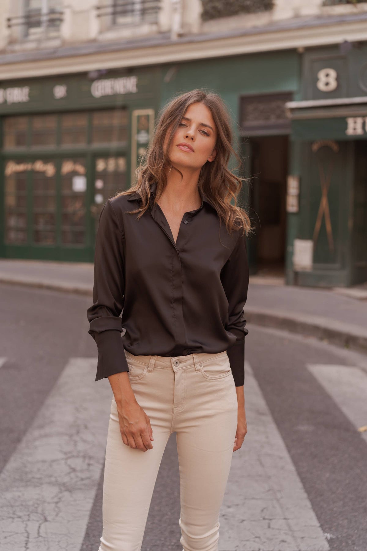 Léa satin Shirt Colors - Premium Tops from CHOKLATE PARIS - Just $56! Shop now at Ida Louise Boutique