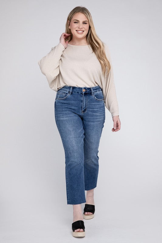 Plus Size High Rise Slim Straight Jeans - Premium Jeans from VERVET by Flying Monkey - Just $70! Shop now at Ida Louise Boutique