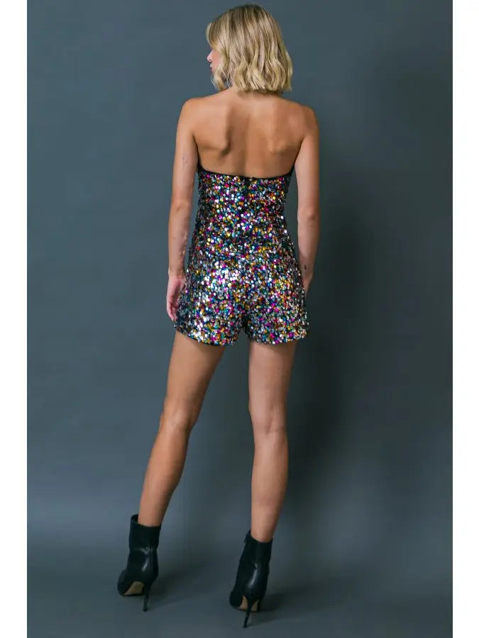 Irina Sequin Strapless Romper - Premium Apparel & Accessories from FLYING TOMATO - Just $50! Shop now at Ida Louise Boutique