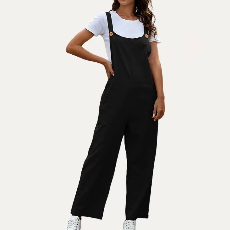 Boswell Solid Lightweight Wide-Leg Overall - Premium Bottoms from The Moment Collection - Just $54! Shop now at Ida Louise Boutique