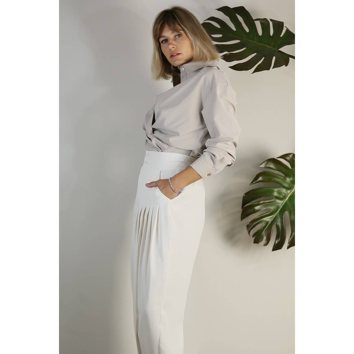 Pleated Bolero High Waist Pants - Premium Pants from Mulla - Just $40! Shop now at Ida Louise Boutique