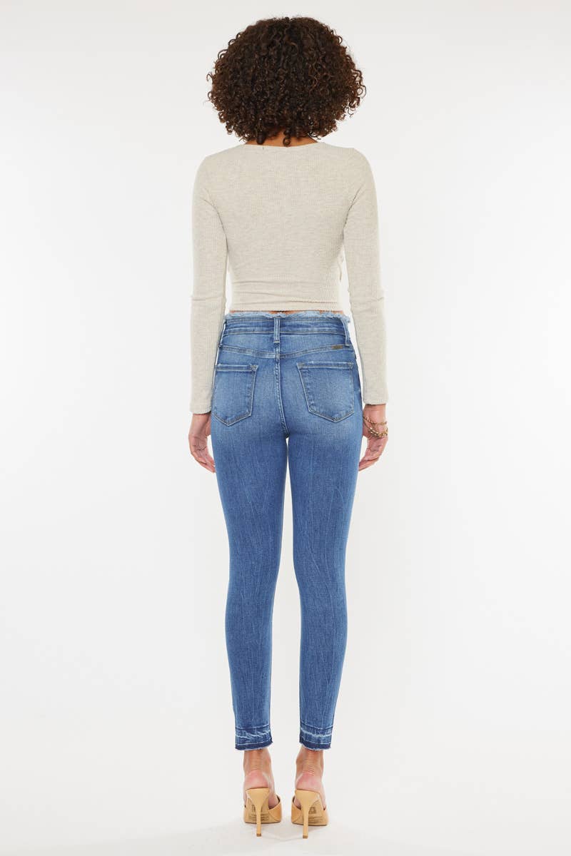 KanCan Ankle Skinny Offset Button - Premium Jeans from Kan Can USA - Just $68! Shop now at Ida Louise Boutique