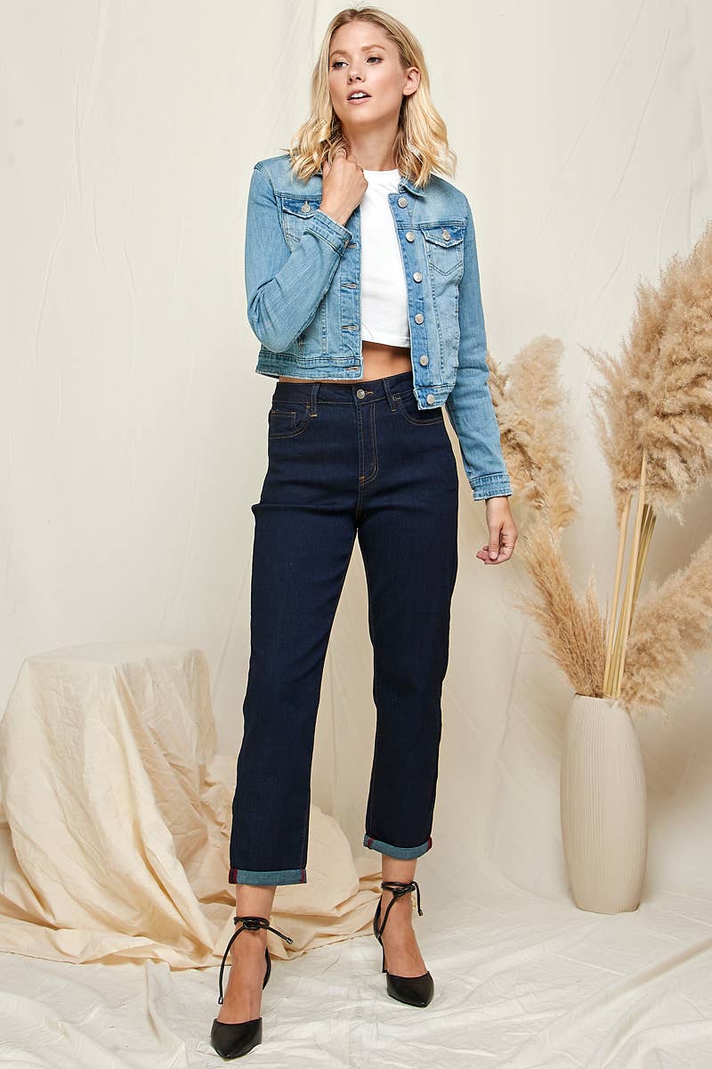 Light Wash - Cropped Denim Jacket - Premium Jean Jacket from I&M JEAN, INC. - Just $60! Shop now at Ida Louise Boutique