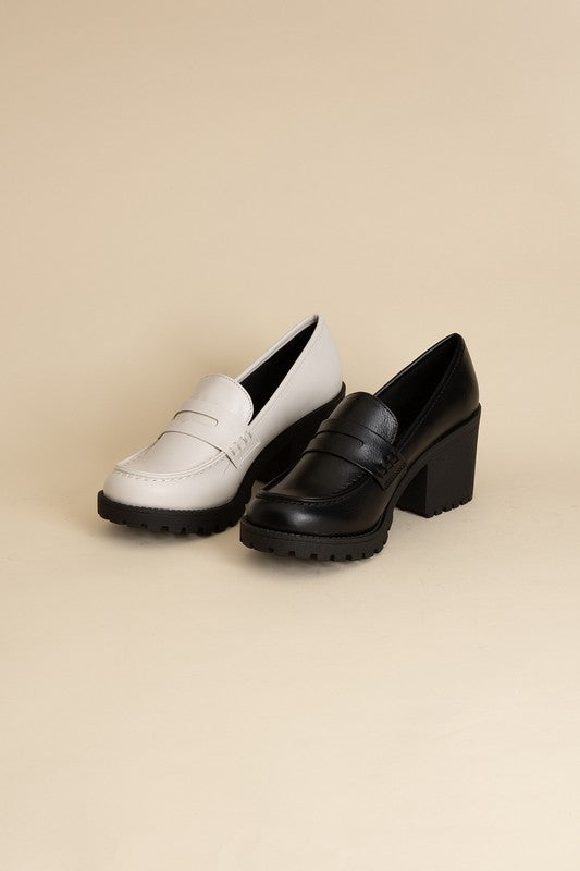 KINDER Loafer with Block Heel - Premium Loafer from Fortune Dynamic - Just $58! Shop now at Ida Louise Boutique