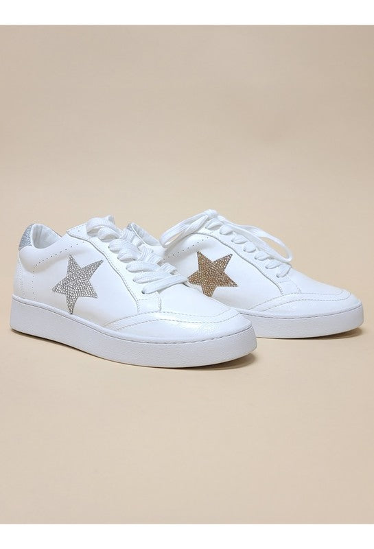 AUTUMN - Classic White Star Sneakers - Premium Tennis Shoes from Let's See Style - Just $72! Shop now at Ida Louise Boutique