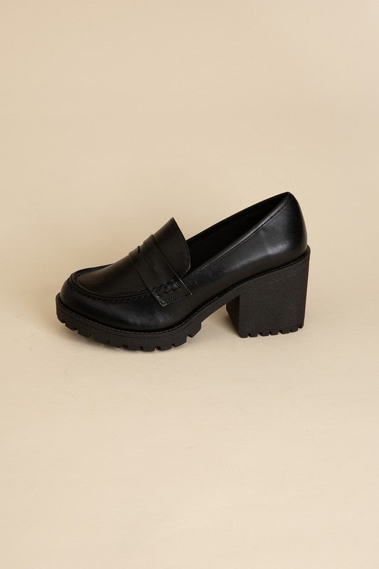 KINDER Loafer with Block Heel - Premium Loafers from Fortune Dynamic - Just $58! Shop now at Ida Louise Boutique