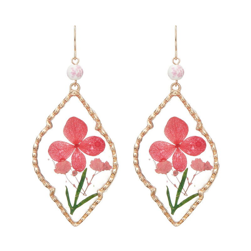 Bold Pressed Flower Ceramic Dangle Earrings - Premium Earrings from FRÉM - Just $12! Shop now at Ida Louise Boutique