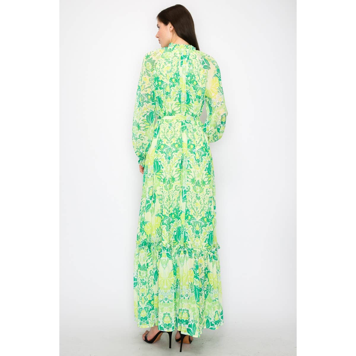 Floral print button down closure self tie maxi dress - Premium  from INA - Just $82! Shop now at Ida Louise Boutique