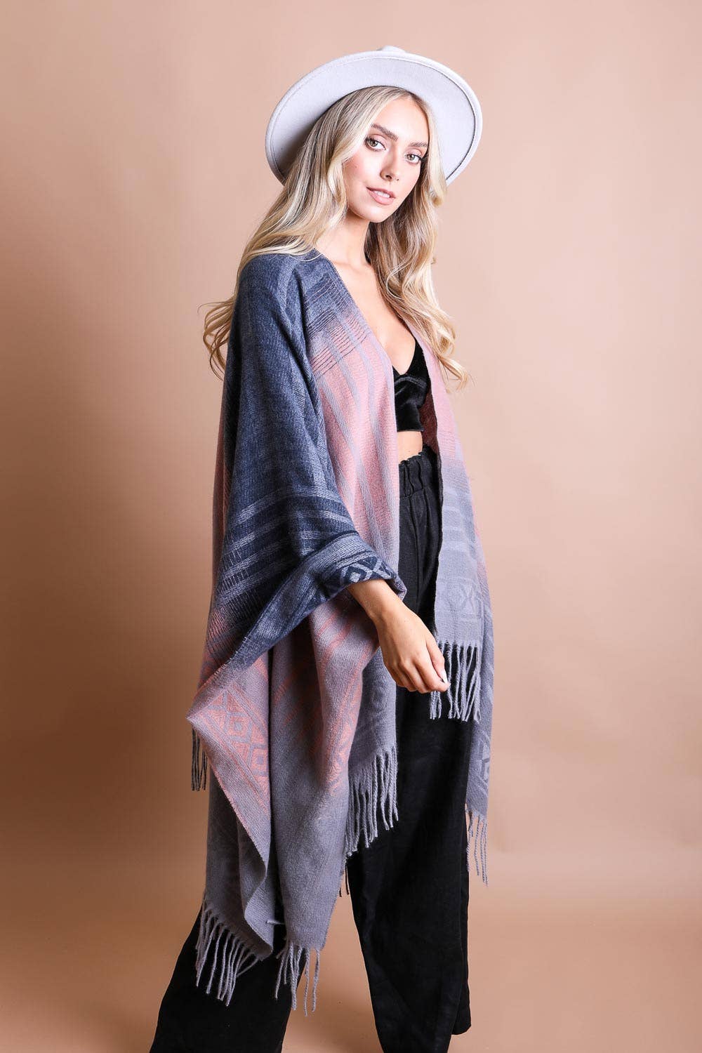 Versatile Colorblend Serape 🍁 | Cozy Fall Winter Shawl: Charcoal/Khaki - Premium  from Leto Accessories - Just $38! Shop now at Ida Louise Boutique