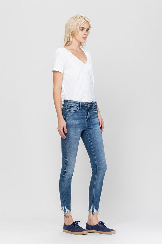 Vervet High Rise Ankle Skinny Hem Detail - Premium Jeans from VERVET by Flying Monkey - Just $74! Shop now at Ida Louise Boutique