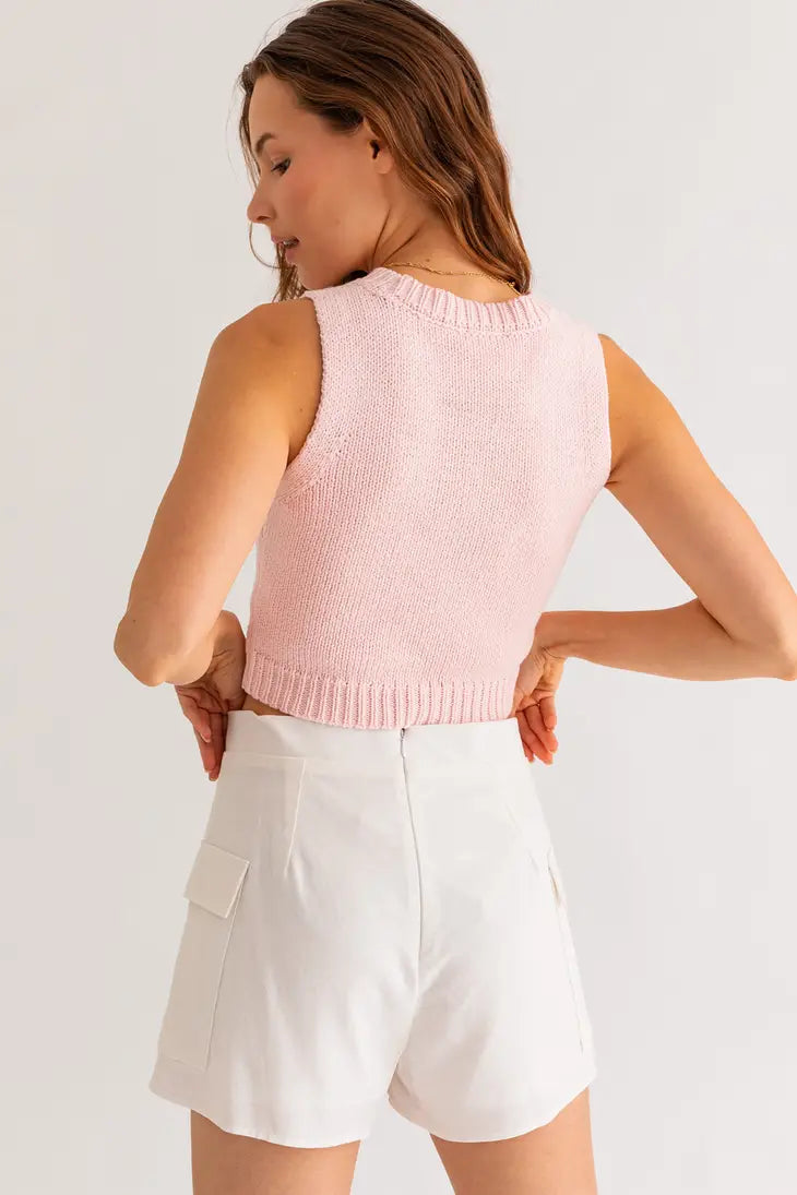 Bride Sleeveless Pink Sweater Tank - Premium Sweater from Sage & Citrus - Just $32! Shop now at Ida Louise Boutique