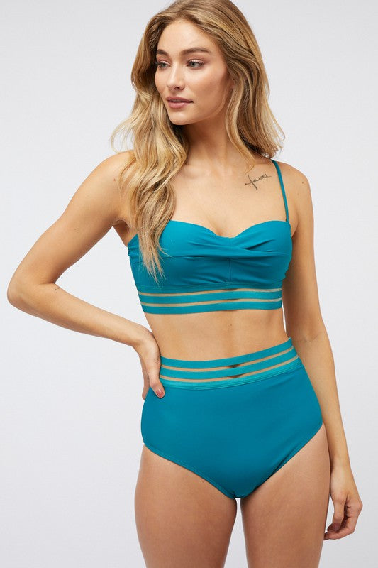 Solid Two Piece Swimsuit - Premium swimsuit from Davi & Dani - Just $60! Shop now at Ida Louise Boutique