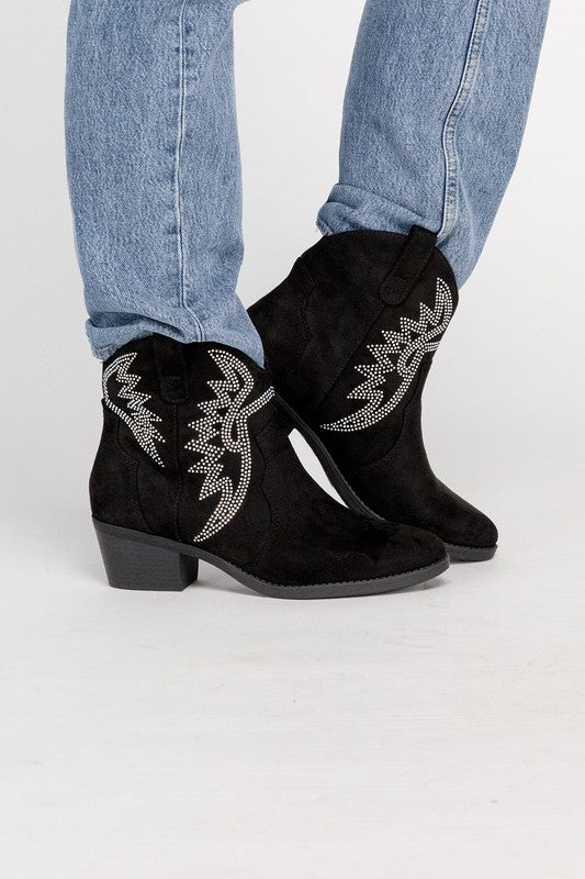 RONAN Rhinestone Western Booties - Premium Booties from Fortune Dynamic - Just $58! Shop now at Ida Louise Boutique