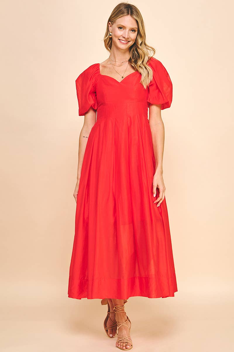 SWEETHEART NECKLINE MAXI DRESS - TOMATO RED - Premium  from PINCH - Just $69.50! Shop now at Ida Louise Boutique