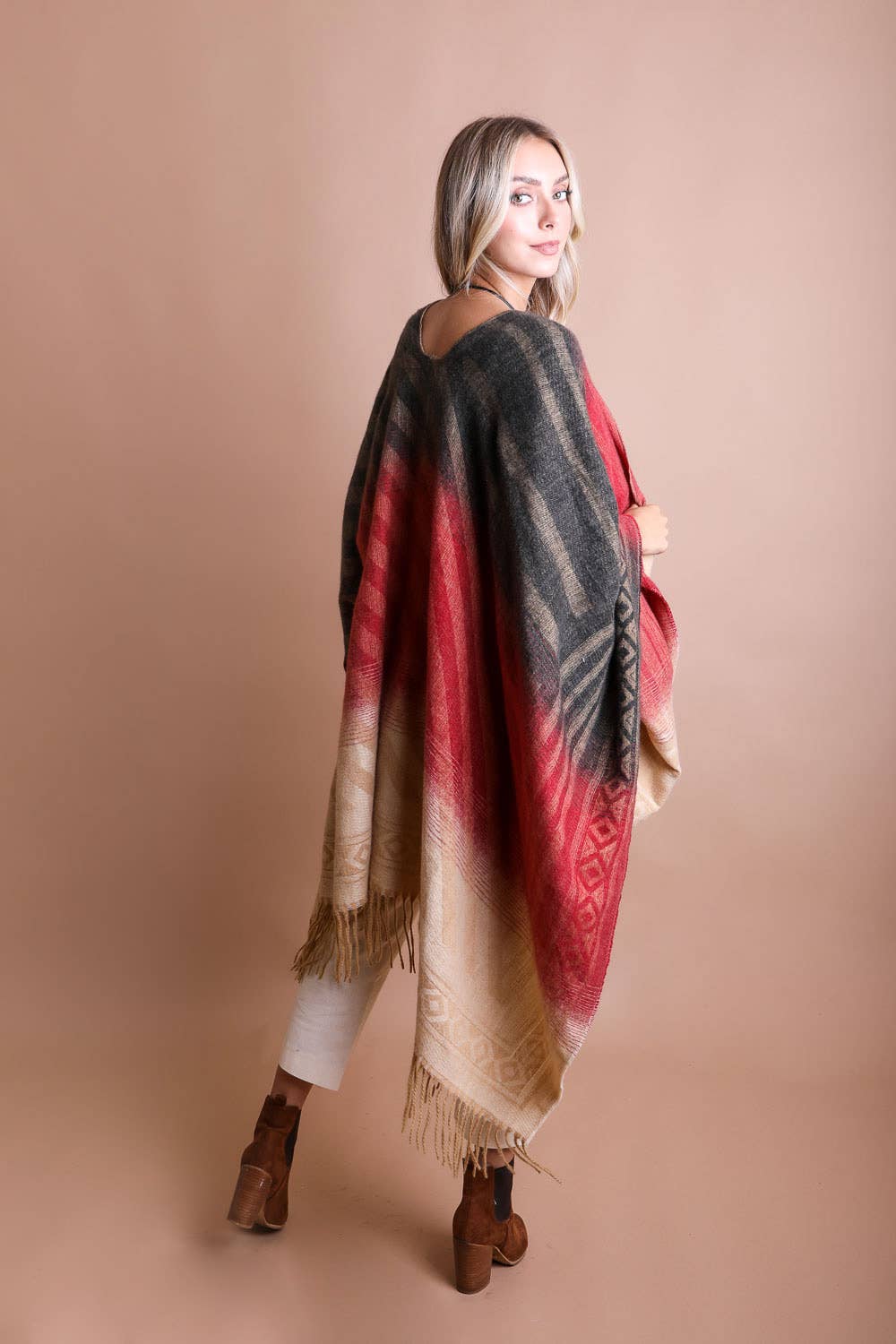 Versatile Colorblend Serape 🍁 | Cozy Fall Winter Shawl: Charcoal/Khaki - Premium  from Leto Accessories - Just $38! Shop now at Ida Louise Boutique