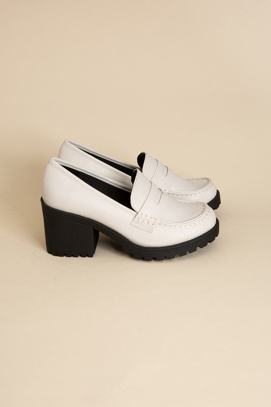 KINDER Loafer with Block Heel - Premium Loafers from Fortune Dynamic - Just $58! Shop now at Ida Louise Boutique