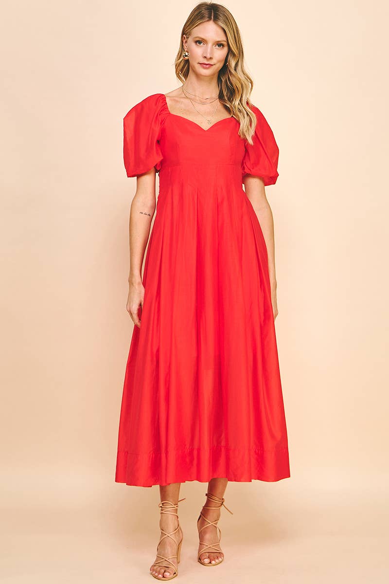 SWEETHEART NECKLINE MAXI DRESS - TOMATO RED - Premium  from PINCH - Just $69.50! Shop now at Ida Louise Boutique