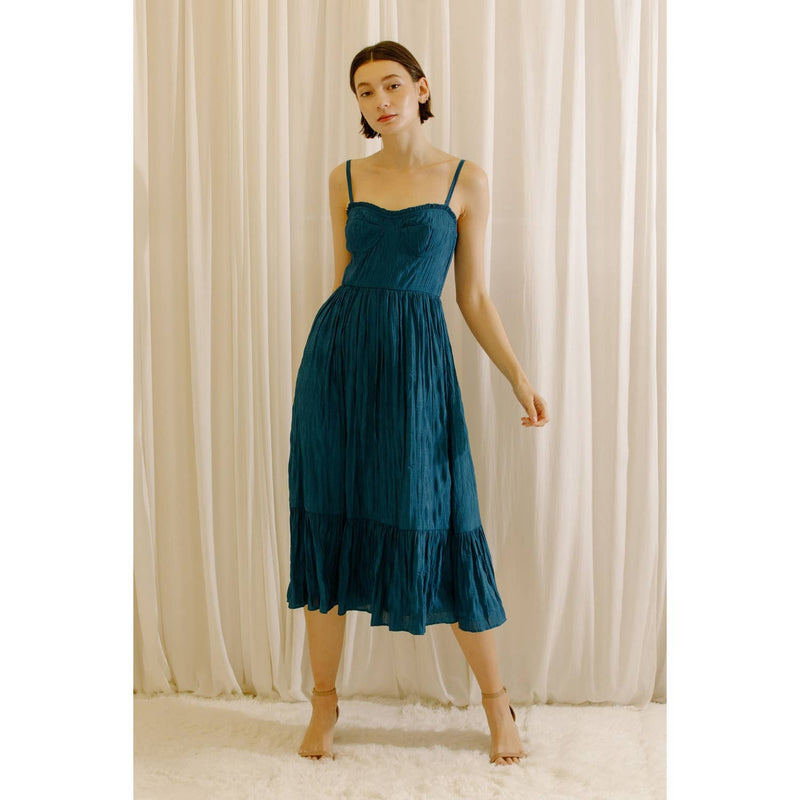 Monochromatic Teal Bustier Dress with or without Straps & Ruffled Hem - Premium Dresses from STORIA - Just $86! Shop now at Ida Louise Boutique