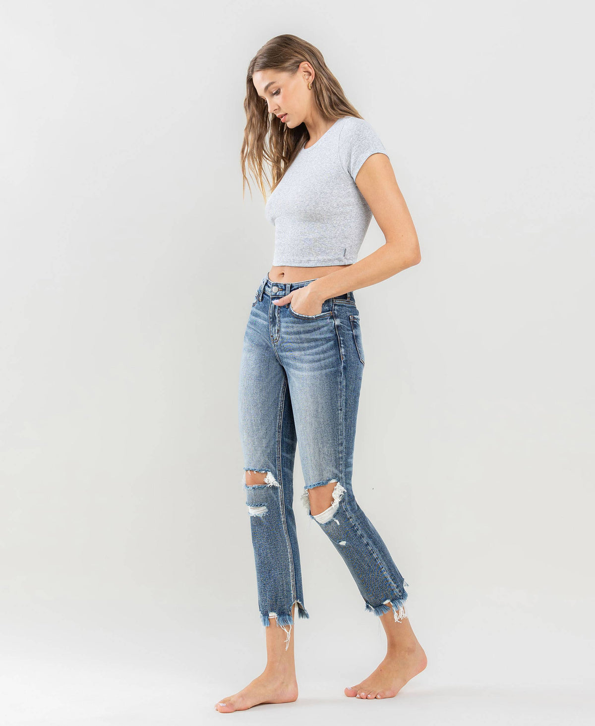 High Rise Slim Straight Jeans - Premium Jeans from Lovervet by VERVET - Just $74.90! Shop now at Ida Louise Boutique