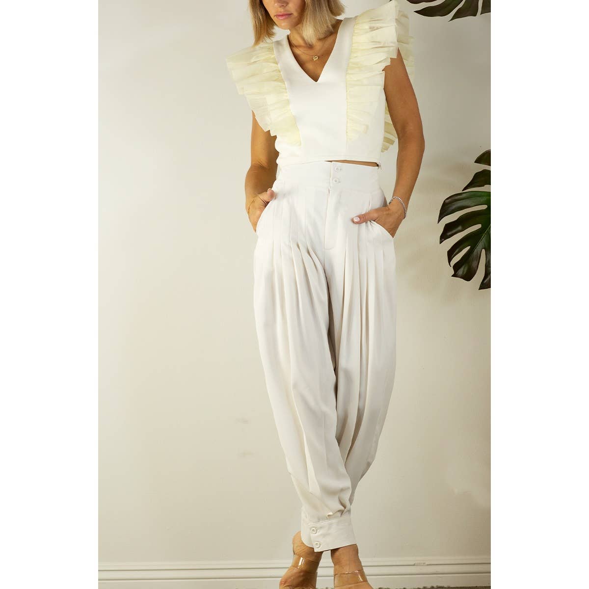 Pleated Joggers High Waist Pants - Premium Pants from Mulla - Just $40! Shop now at Ida Louise Boutique