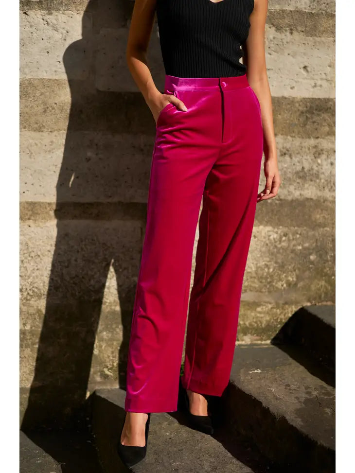Tricia Velvet Pants - Premium Pants from CHOKLATE PARIS - Just $72! Shop now at Ida Louise Boutique