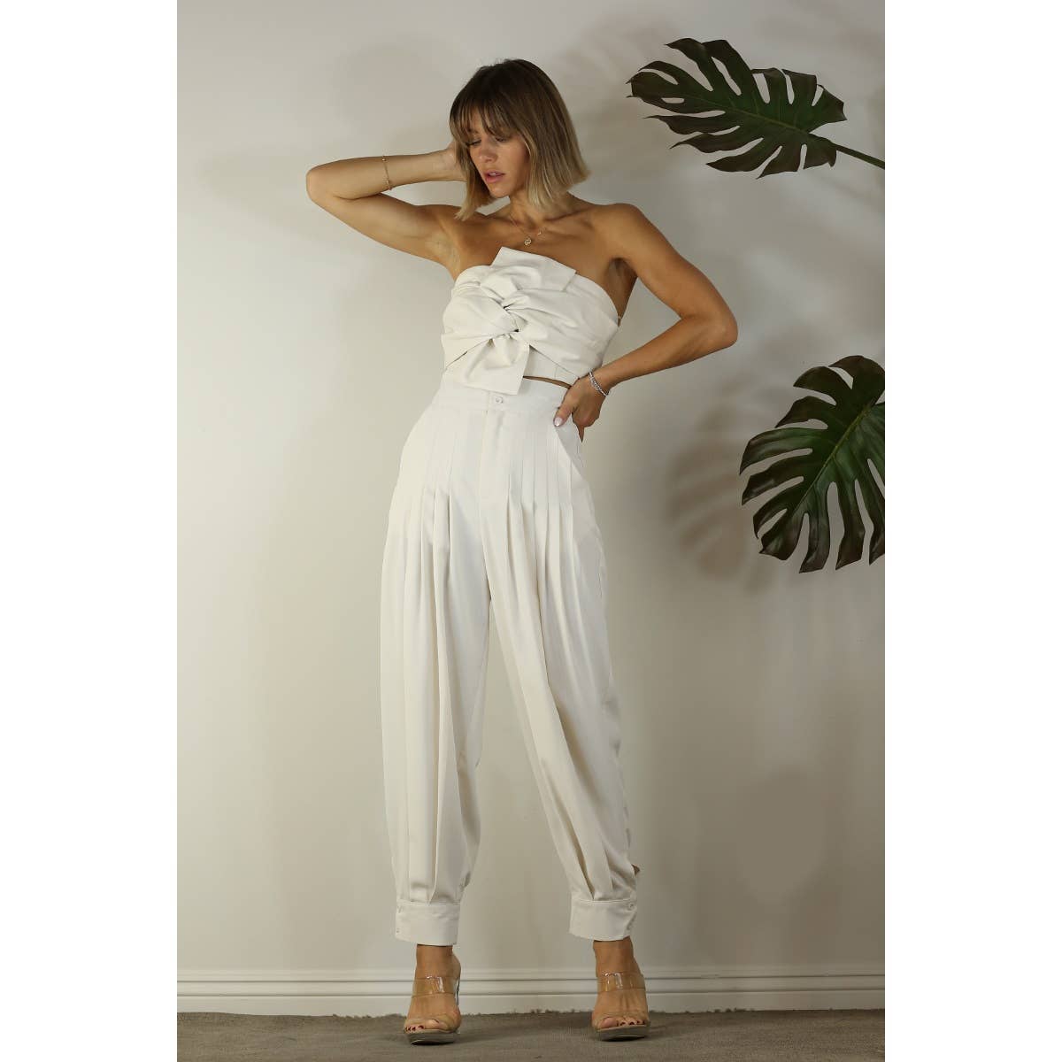 Pleated Bolero High Waist Pants - Premium Pants from Mulla - Just $40! Shop now at Ida Louise Boutique