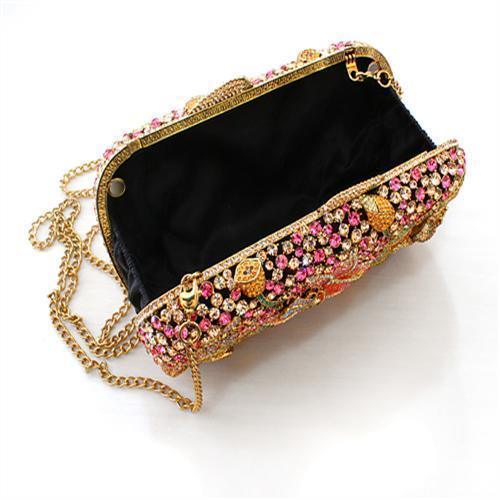 LO2375 - Ancientry Gold White Metal Clutch with Top Grade Crystal in Multi Color - Premium Clutch from Doba - Just $366! Shop now at Ida Louise Boutique
