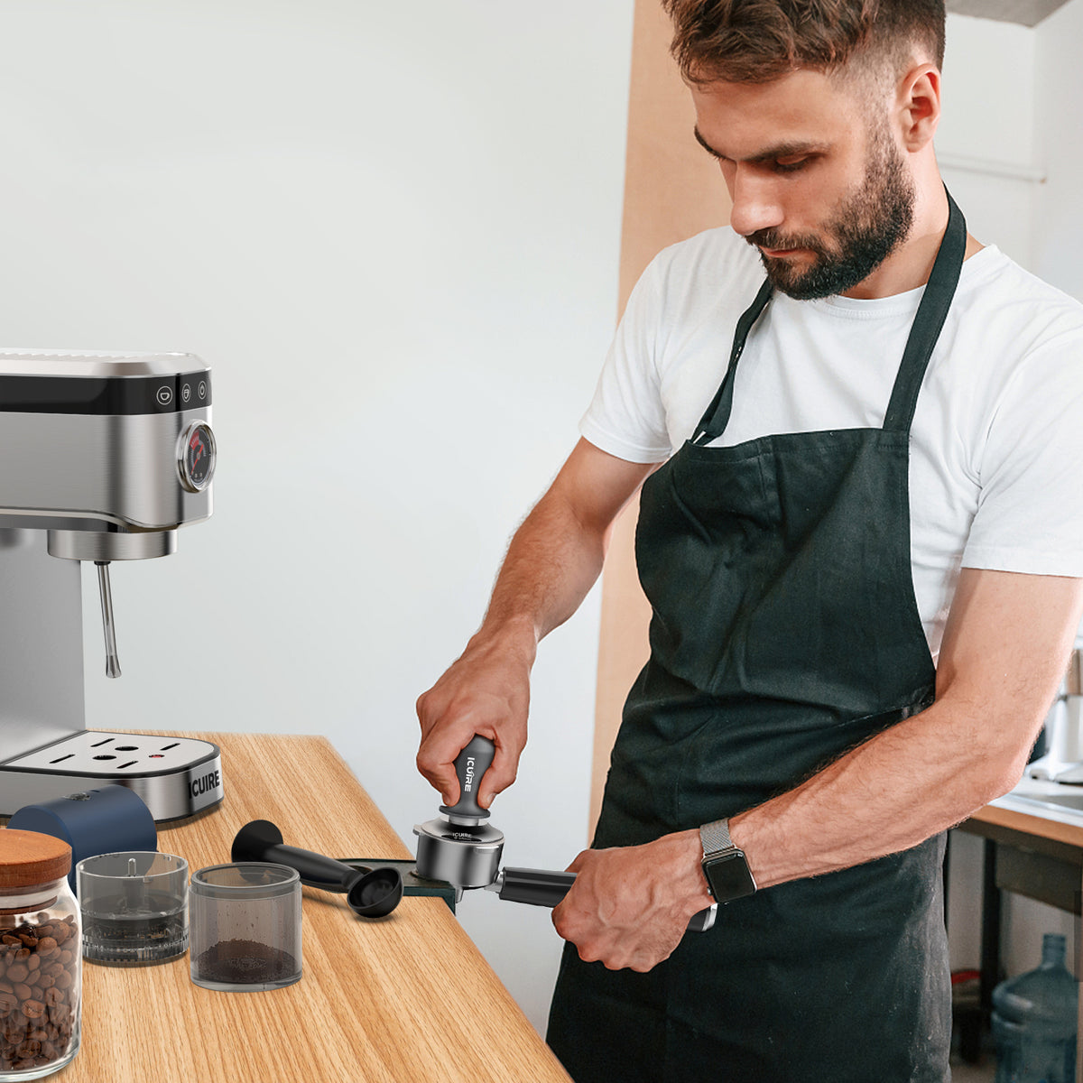 Espresso Tamper, Premium Coffee Tamper for Espresso Machine with Calibrated Spring Loaded, Premium Stainless Steel Flat Base - Premium Coffee Tamper from Doba - Just $32! Shop now at Ida Louise Boutique