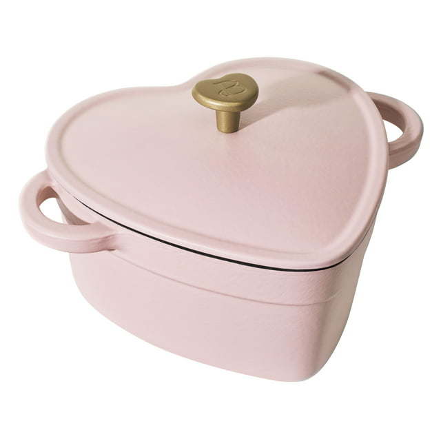 2QT Cast Iron Heart Dutch Oven, Pink Champagne by Drew Barrymore - Premium Cookwear from Doba - Just $44.42! Shop now at Ida Louise Boutique