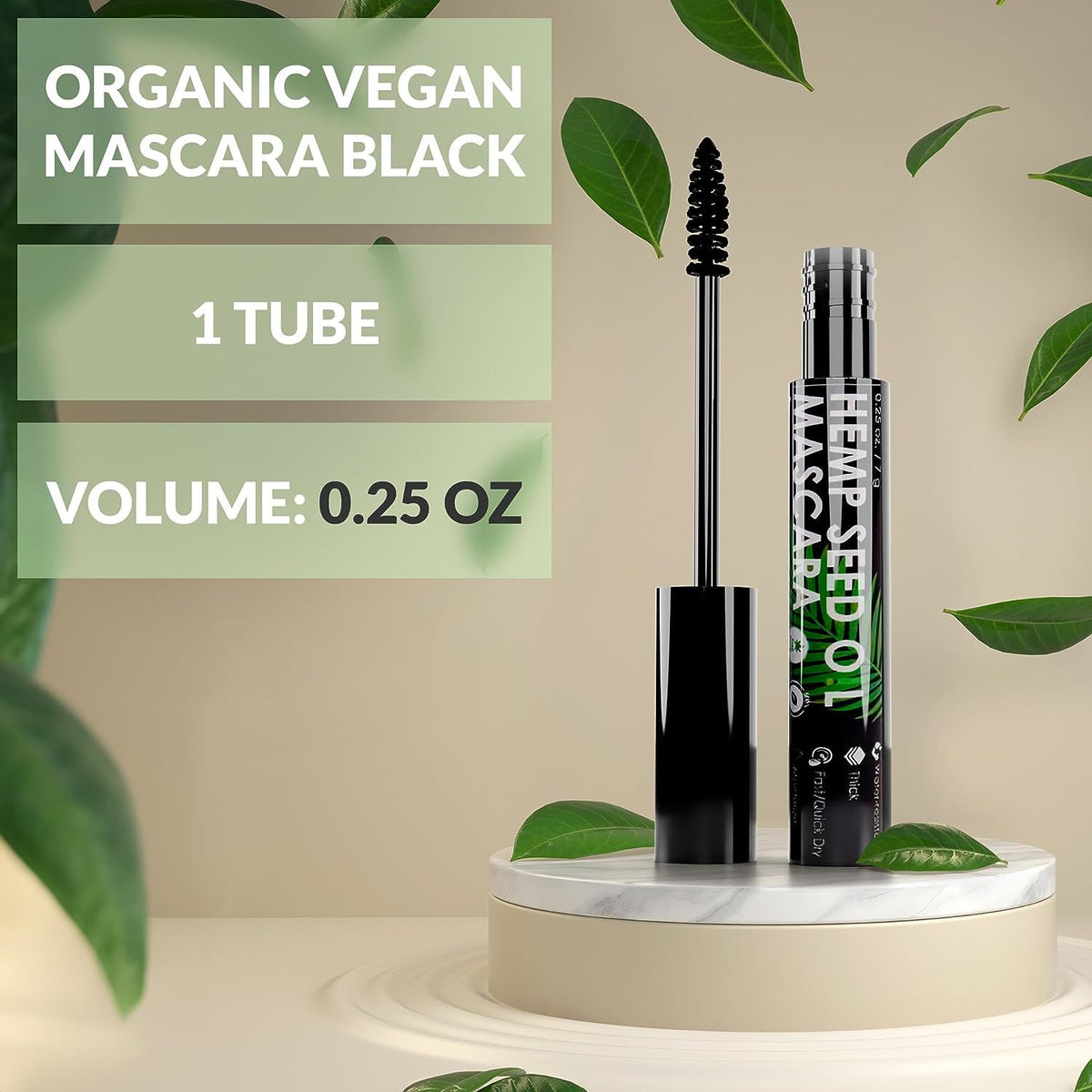 Organic Vegan Mascara Black. 0.25 Oz Hemp Seed Oil Natural Mascara. Waterproof Organic Mascara for Sensitive Eyes with Vitamin E. Cruelty Free Organic Hypoallergenic Mascara Sensitive Eyes - Premium Mascara from Doba - Just $17.68! Shop now at Ida Louise Boutique