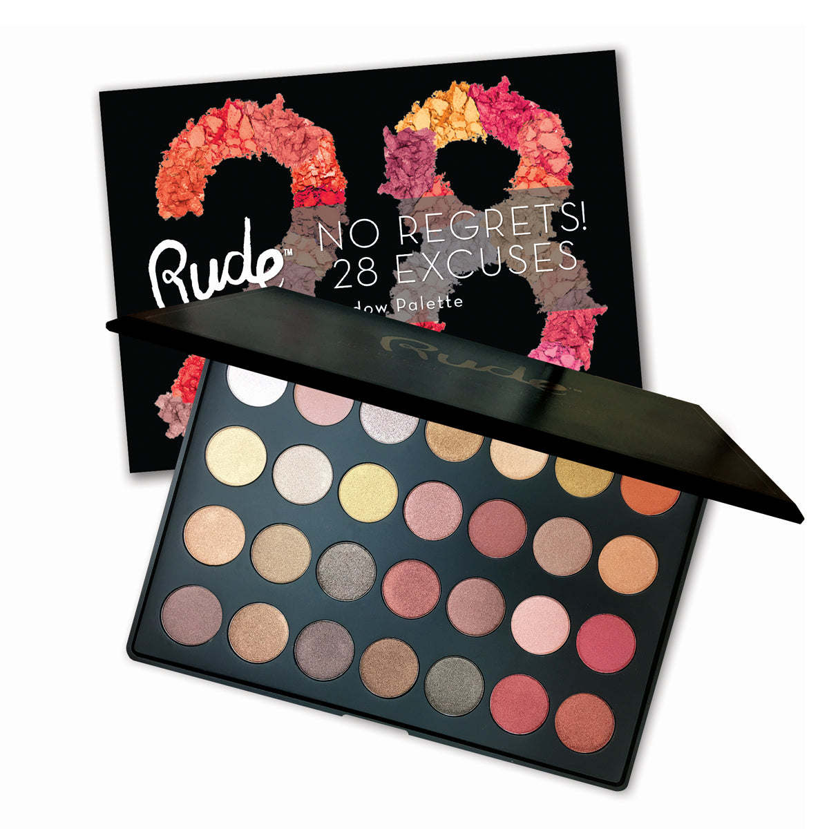RUDE No Regrets! 28 Excuses Eyeshadow Palette (DC) - Premium Eye Shadow Palette from Doba - Just $23.80! Shop now at Ida Louise Boutique