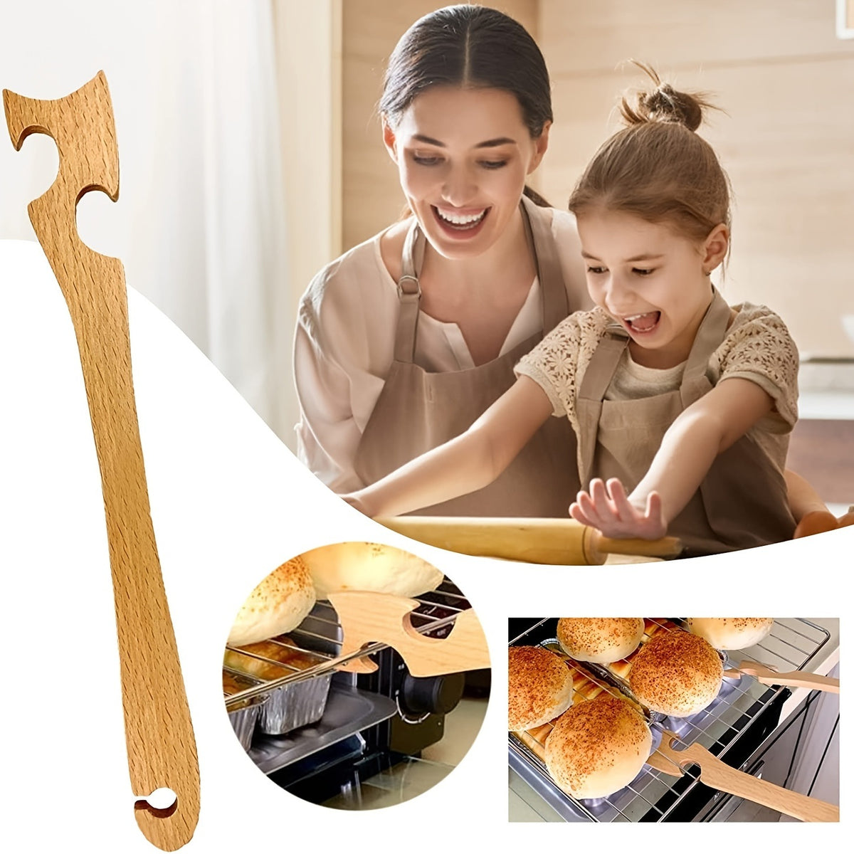 1 Pack; Wooden Oven Rack Push Pull Stick; For Oven Rack Push Pull Puller For Baking; Cooking And Grilling By Beech Wood; Kitchen Accessories - Premium  from Doba - Just $12! Shop now at Ida Louise Boutique