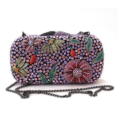 Ruthenium White Metal Clutch with Top Grade Crystal in Multi Color - Premium Clutch from Doba - Just $365! Shop now at Ida Louise Boutique