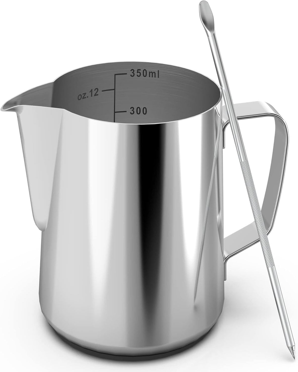 Mooye 12 oz Stainless Steel Milk Frother Maker, 350ml Milk Frother Cup Stainless Steel Espresso Cup, Cappuccino Barista Tools Milk Pot Steamer Milk Cup with Latte Art Pen… - Premium Milk Maker from Doba - Just $18! Shop now at Ida Louise Boutique