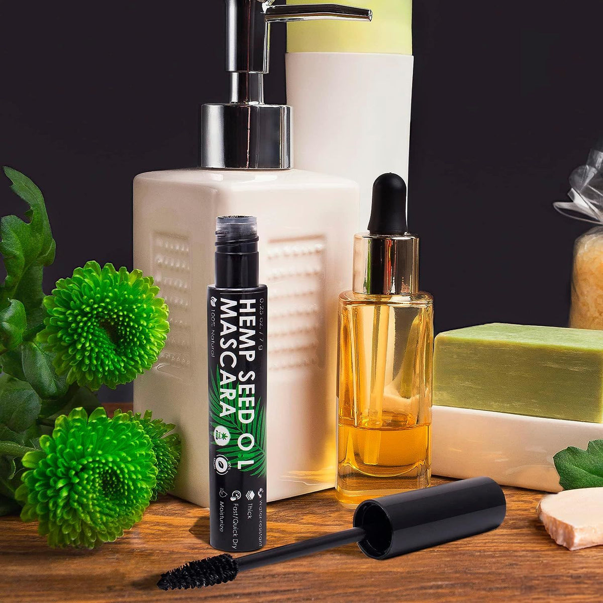 Organic Vegan Mascara Black. 0.25 Oz Hemp Seed Oil Natural Mascara. Waterproof Organic Mascara for Sensitive Eyes with Vitamin E. Cruelty Free Organic Hypoallergenic Mascara Sensitive Eyes - Premium Mascara from Doba - Just $17.68! Shop now at Ida Louise Boutique