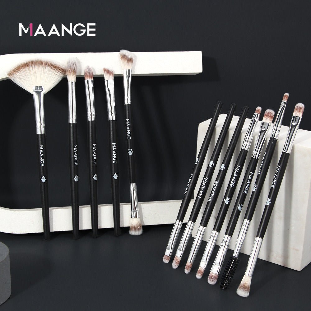 MAANGE 12 Pcs Makeup Brushes Set Eyeshadow Eyeliner Eyelash Eyebrow Brush Beauty Make up Blending Tools Maquiagem - Premium Makeup Brushes from Doba - Just $18! Shop now at Ida Louise Boutique