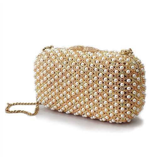 Gold White Metal Clutch with Top Grade Crystal in Multi Color - Premium Clutch from Doba - Just $345! Shop now at Ida Louise Boutique