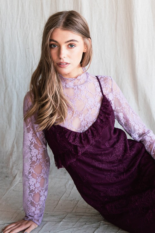 Floral print lace long sleeves top - Premium  from Jade By Jane - Just $48! Shop now at Ida Louise Boutique