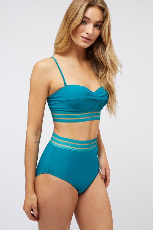 Solid Two Piece Swimsuit - Premium swimsuit from Davi & Dani - Just $60! Shop now at Ida Louise Boutique