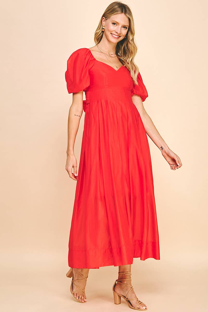 SWEETHEART NECKLINE MAXI DRESS - TOMATO RED - Premium  from PINCH - Just $69.50! Shop now at Ida Louise Boutique