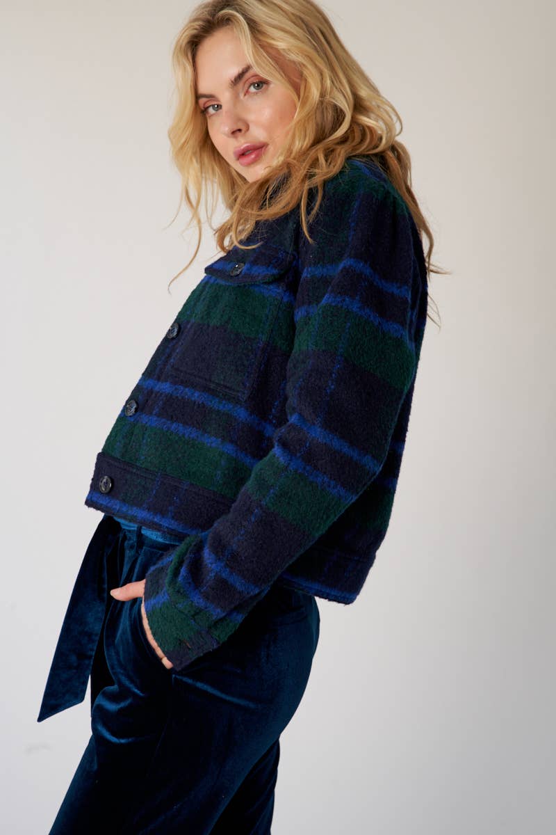 Claire Cropped Flannel - Premium Jacket from Sage + Fig - Just $40! Shop now at Ida Louise Boutique