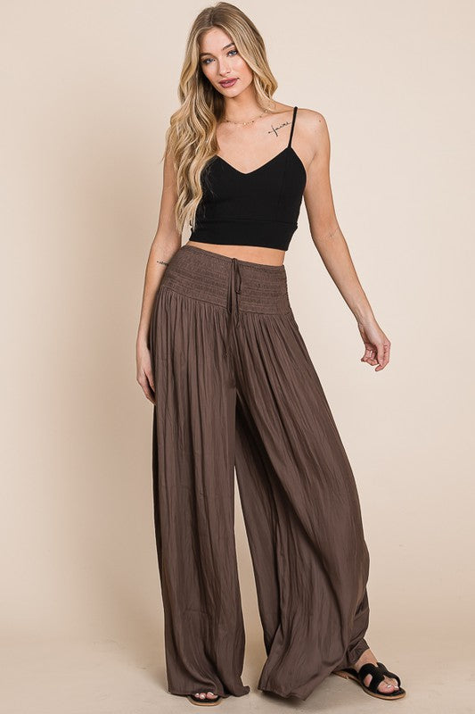 Ruched Waist Wide Resort Plus Size Pants - Premium Pants from Jade By Jane - Just $56! Shop now at Ida Louise Boutique