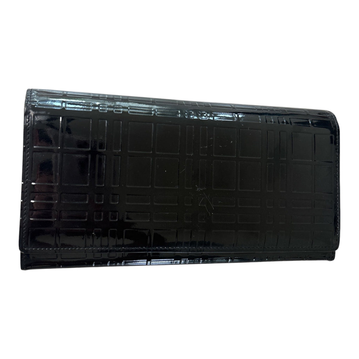 #3-Burberry patent Leather check wallet