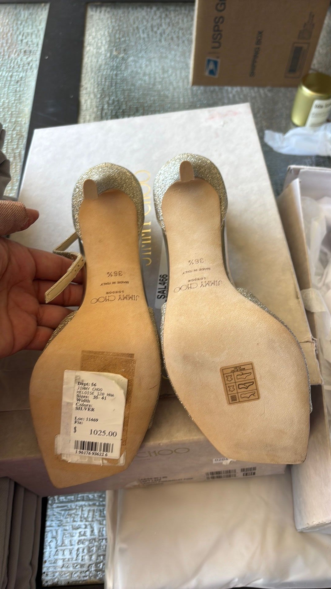 Jimmy Choo Azia 95 Glitter Sandal