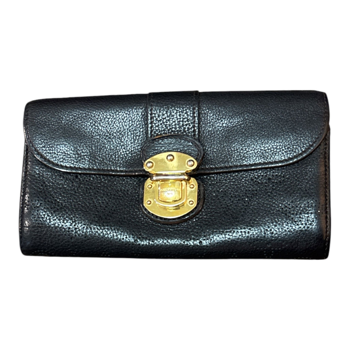 Louis Vuitton Black Mahina Leather Black Wallet