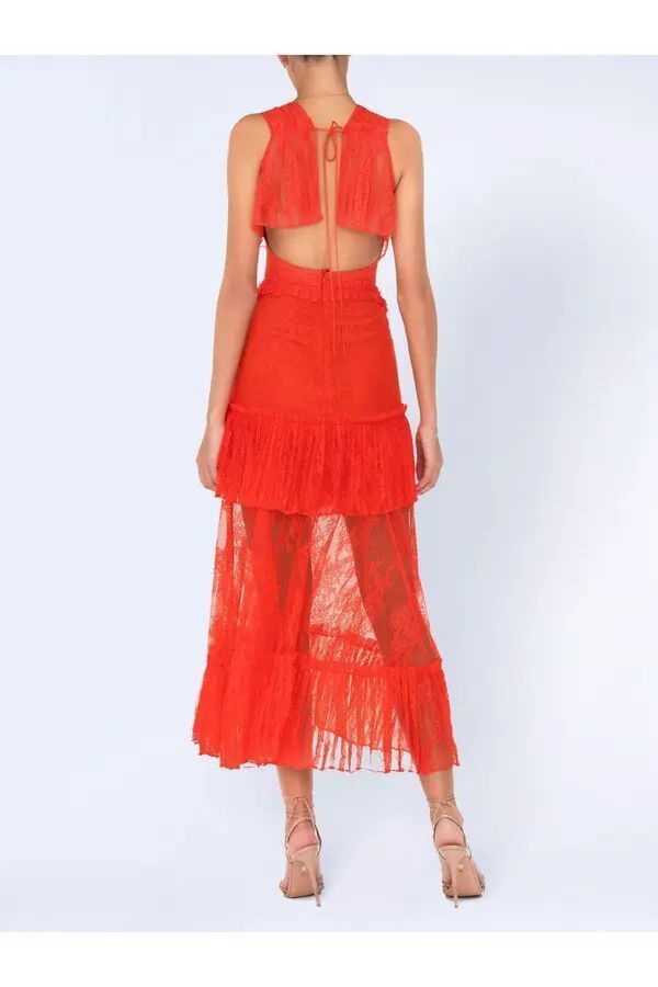 RED LACE ALEXIS DRESS